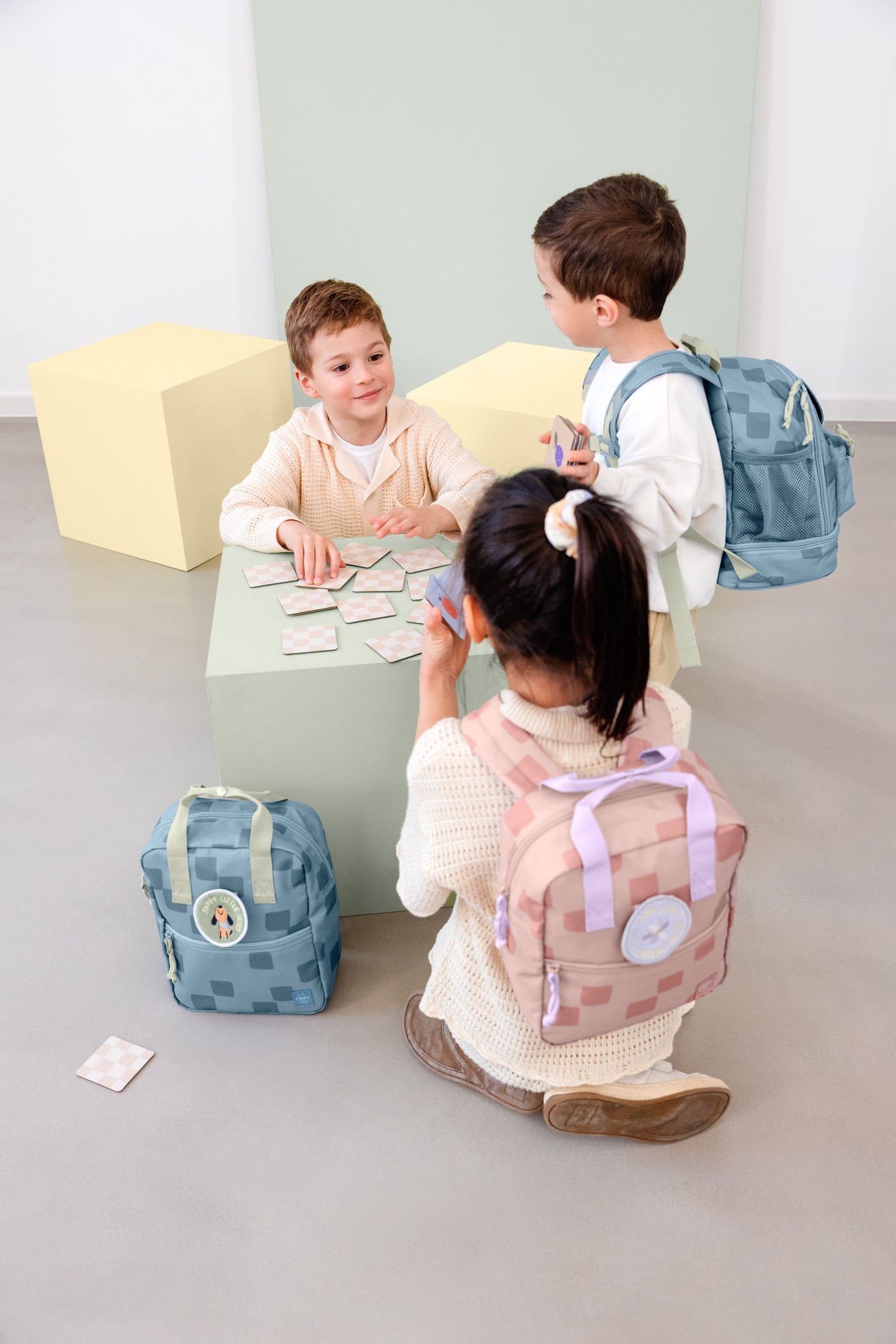 Kindergartenrucksack Mini Pattern Party Blau