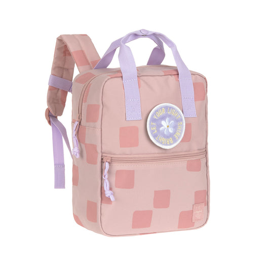 Kindergartenrucksack Square Pattern Party Rosa