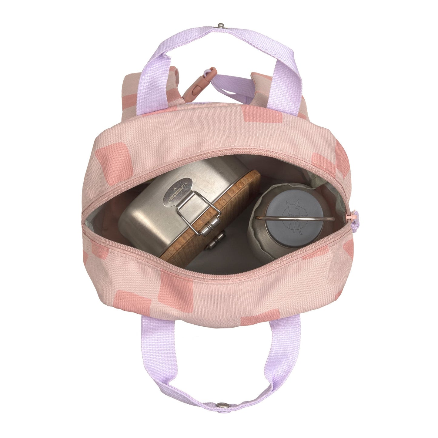 Kindergartenrucksack Square Pattern Party Rosa