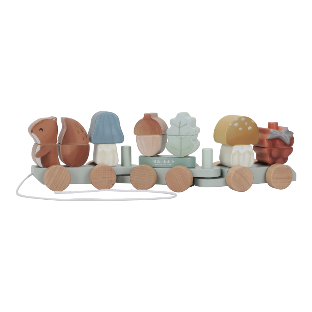 Holz Zug Eichhörnchen Forest Friends "Zur Geburt" Little Dutch