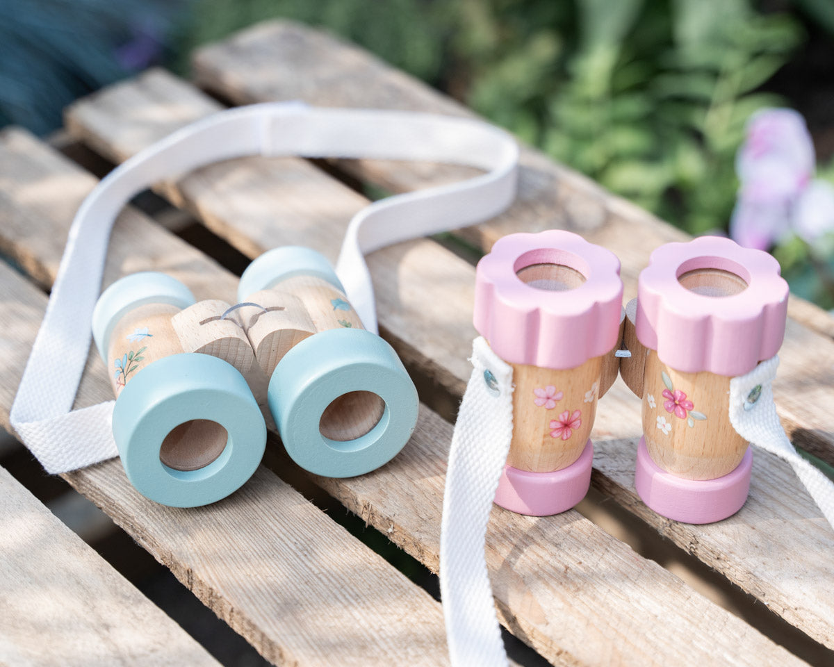 Little Dutch Kinder Fernglas Holz blau Forest Friends