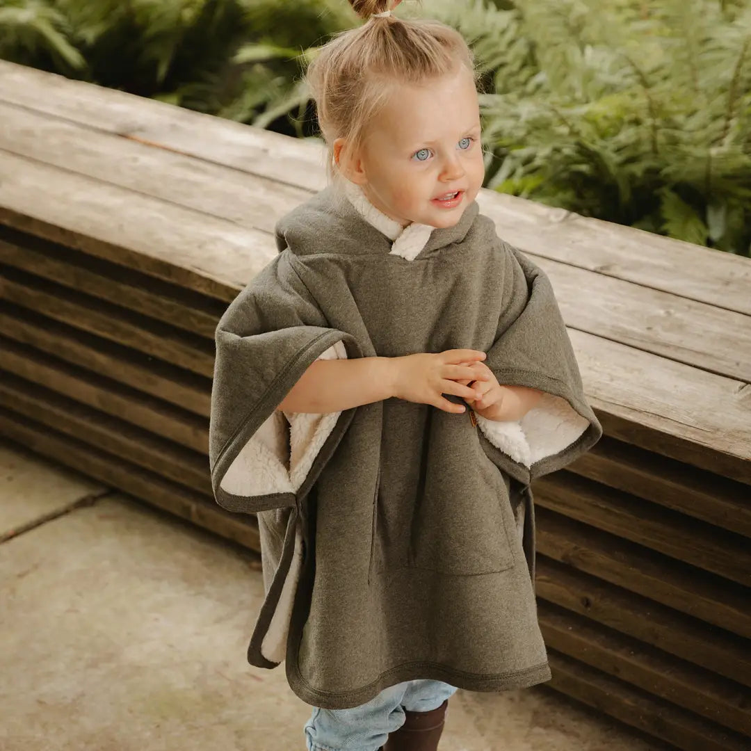 Cloby Teddy Poncho Forest Green