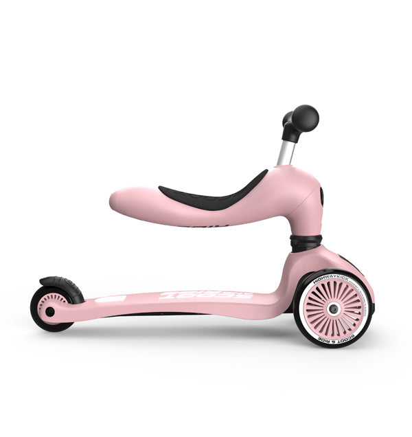 Scoot & Ride Highwaykick 1 steel 2 in1 Kickboard mit Sitz rosa