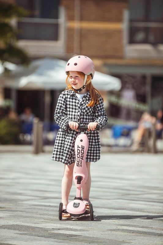 Scoot & Ride Highwaykick 1 steel 2 in1 Kickboard mit Sitz rosa