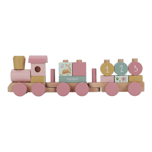 Little Dutch rosa Holz Eisenbahn mit Steck-Formen Fairy Garden