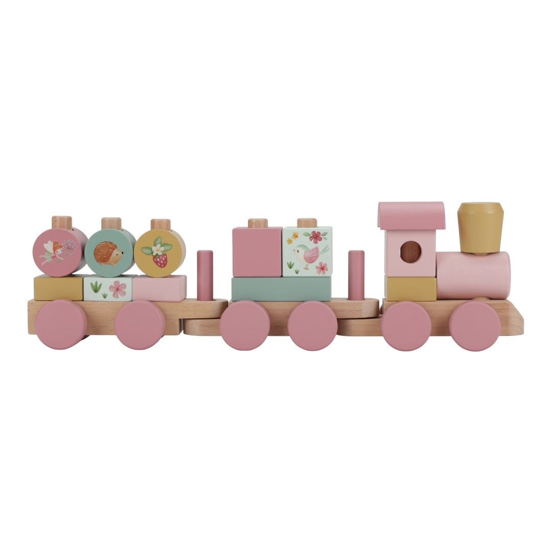 Little Dutch rosa Holz Eisenbahn mit Steck-Formen Fairy Garden