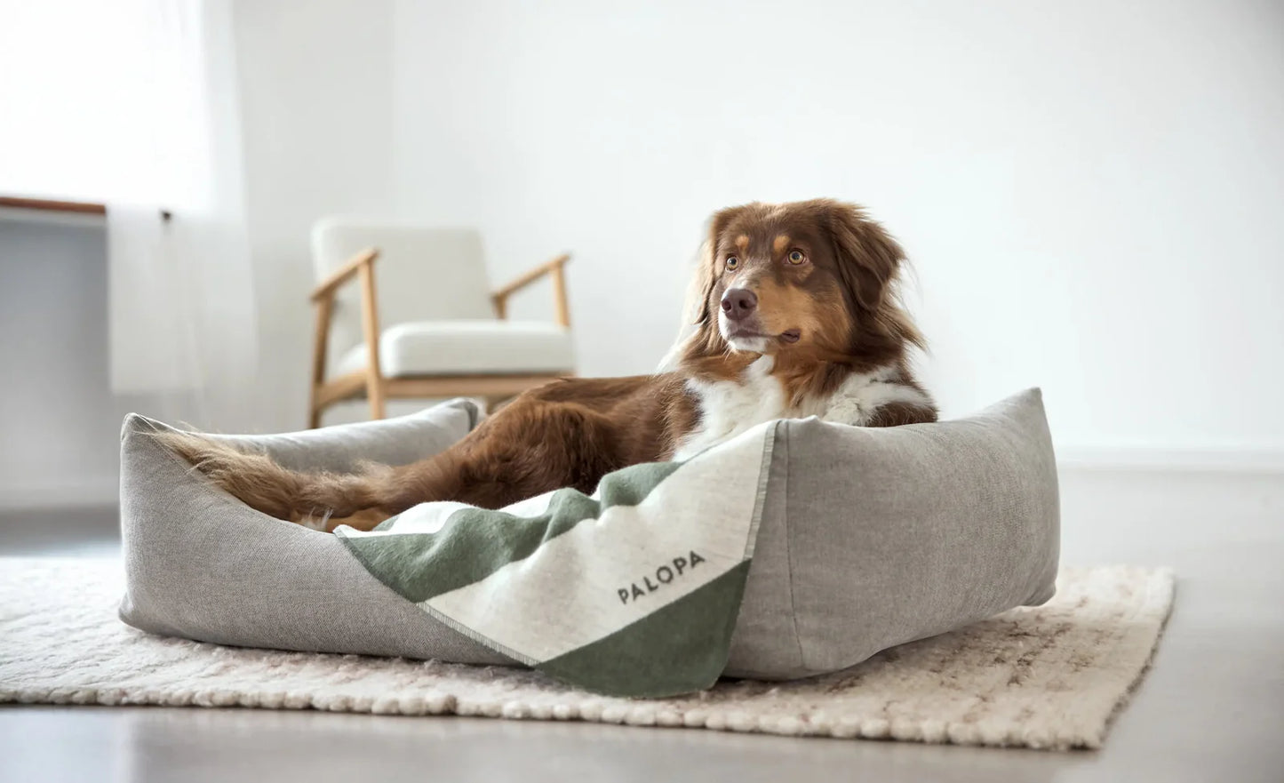 Hundedecke M Ida Streifen Dunkelgrün Palopa