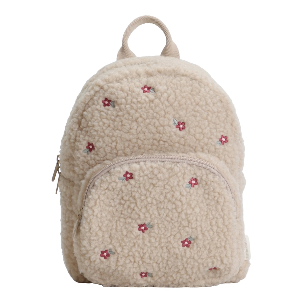 Kinderrucksack Teddy mit Blumen Sand Little Dutch