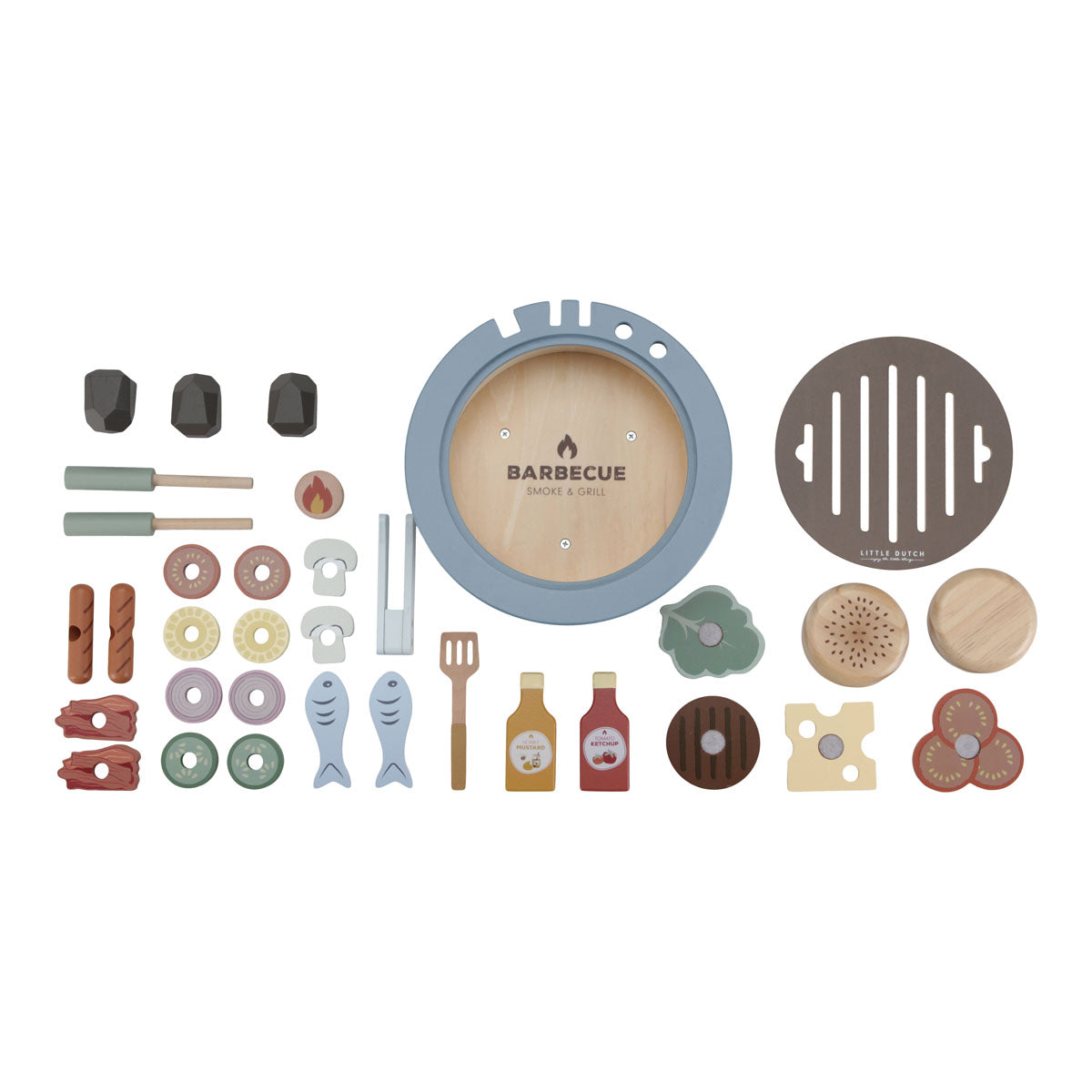 Little Dutch Grill Holz Spielzeuggrill BBQ Set