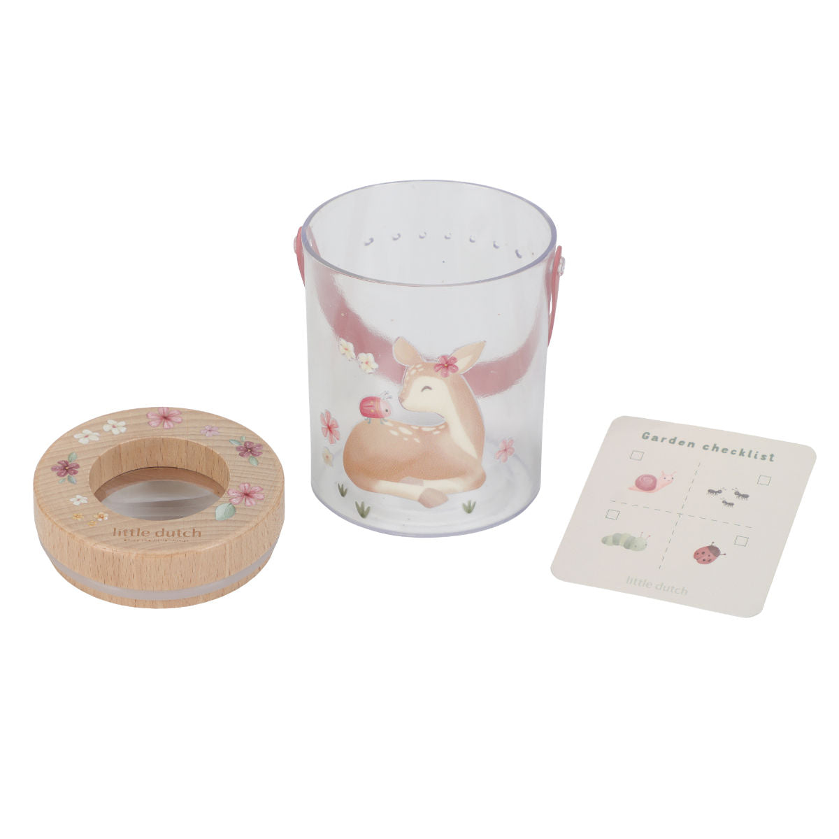 Little Dutch Insektenglas mit Lupe rosa- Fairy Garden Lupenglas