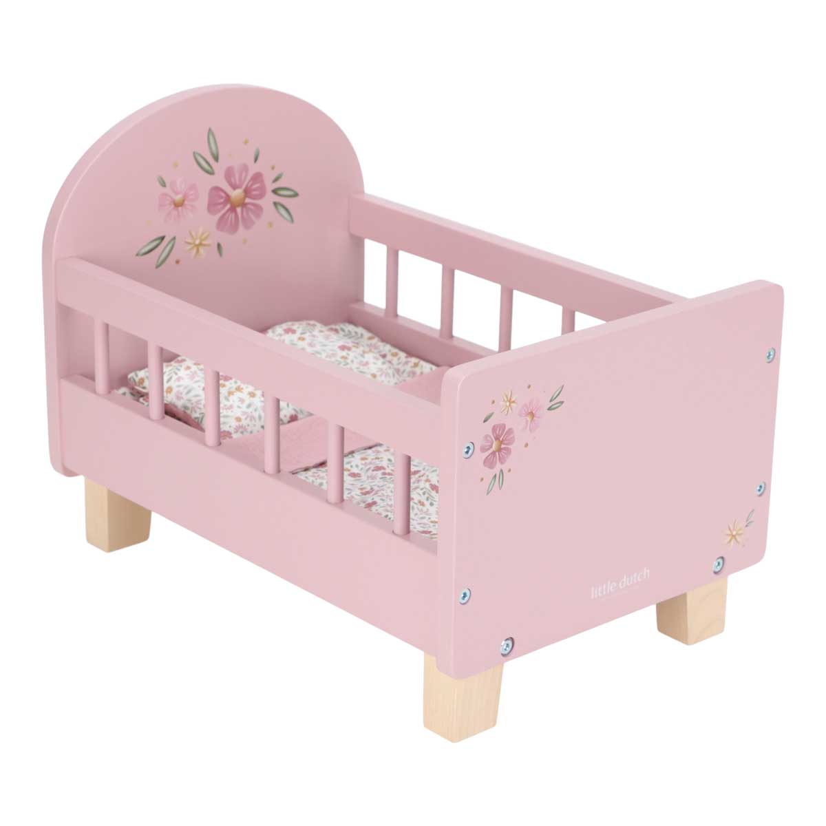 Little Dutch Puppenbett Holz mit Textilien Soft Flowers