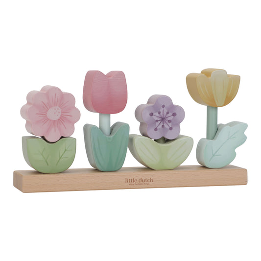 Little Dutch Stapelpuzzle Blumen Fairy Garden zur Taufe gelasert