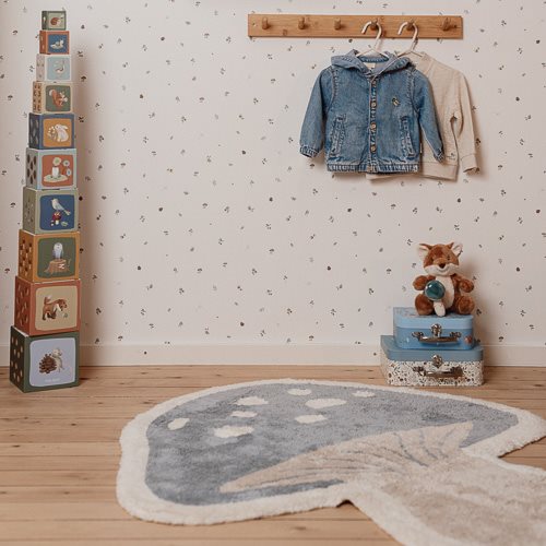 Little Dutch Teppich Pilz blau 102x118 cm mit Anti-Rutsch