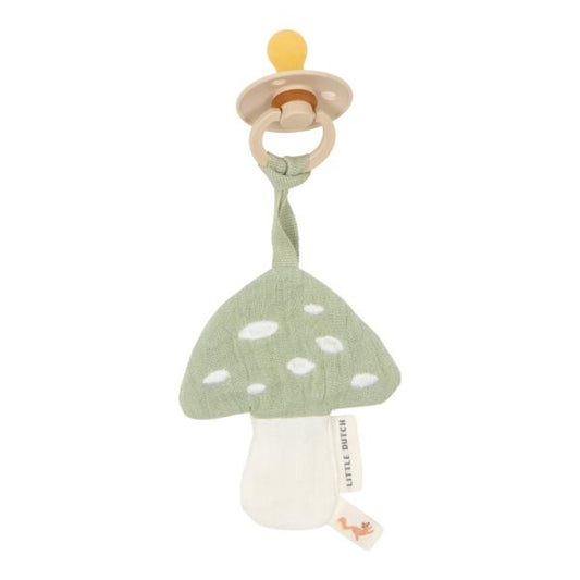 Little Dutch Schnullertuch Pilz grün Forest Friends Bio-Musselin