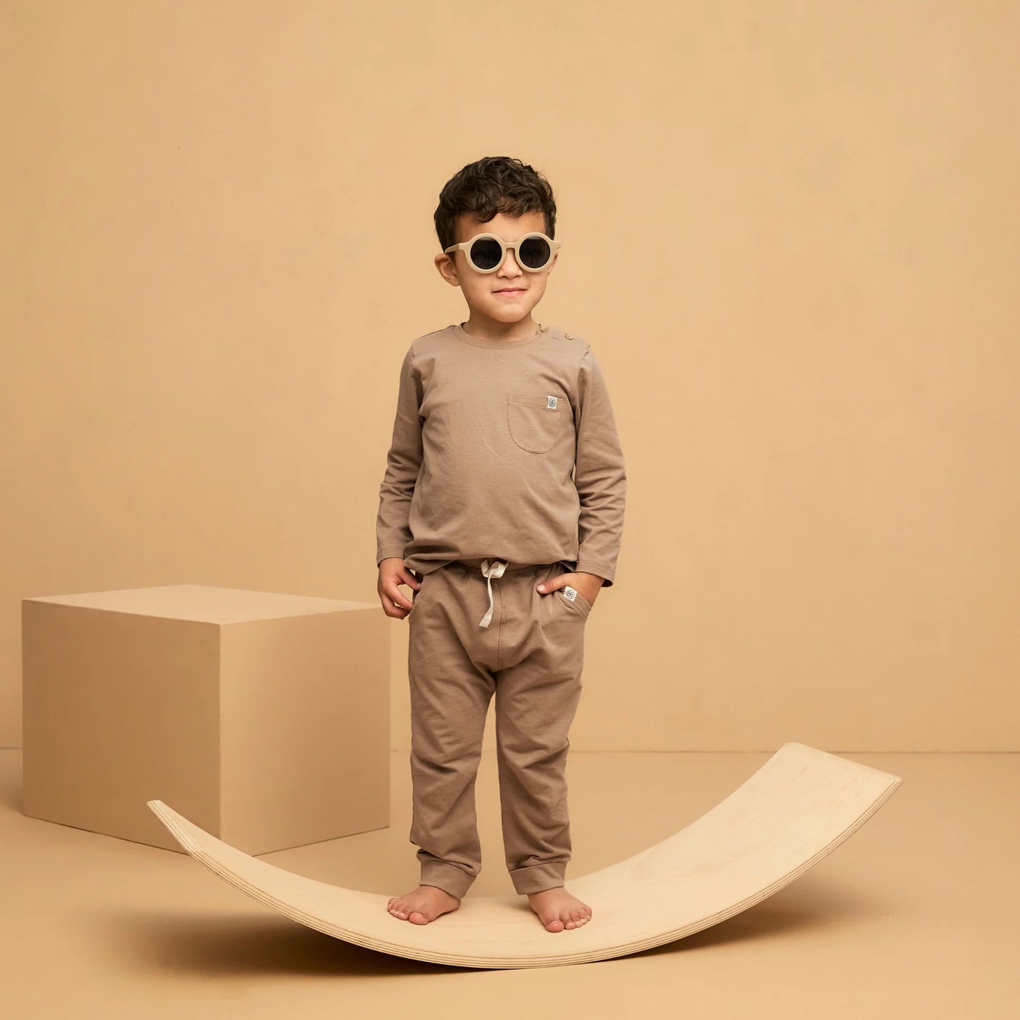 Cloby Langarmshirt in Peanut Brown UPF 50+