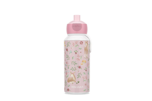 Little Dutch rosa Trinkflasche Pop Up campus 400 ml Fairy Garden Mepal