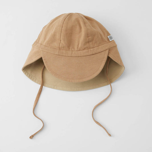 Cloby Sonnenhut mit UV-Schutz wendbar peanut brown sandy beach