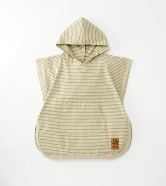 Cloby UV Poncho gestreift Sandy Beach Olivgrün UPF-50+