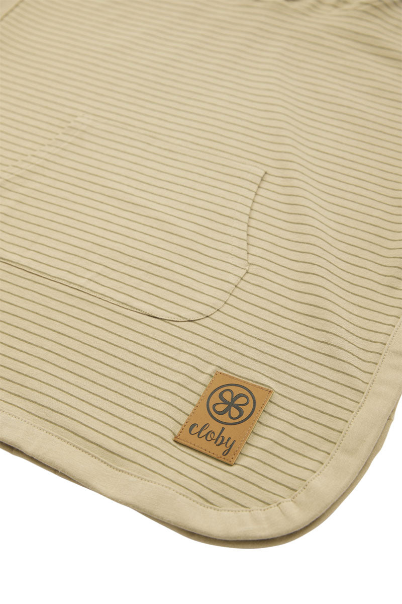 Cloby UV Poncho gestreift Sandy Beach Olivgrün UPF-50+