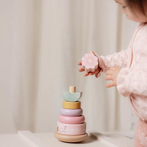 Little Dutch Stapelturm mit Ringen rosa Fairy Garden