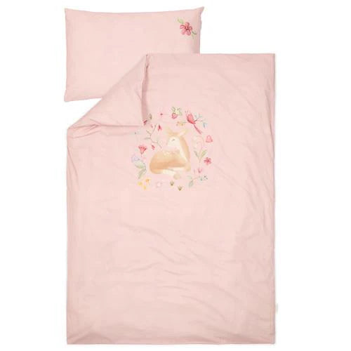 Bezug Kinderbett rosa Reh – 100x140 cm Little Dutch