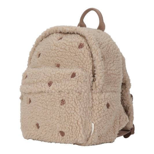 Kinderrucksack Teddy mit Zapfen Taupe Little Dutch
