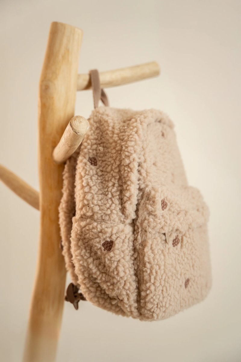 Kinderrucksack Teddy mit Zapfen Taupe Little Dutch