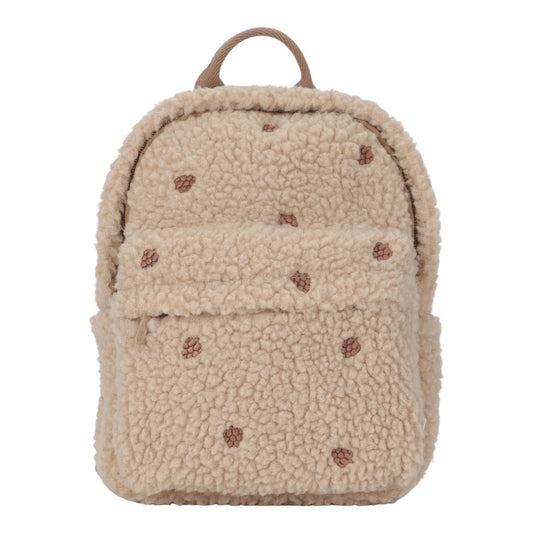 Kinderrucksack Teddy mit Zapfen Taupe Little Dutch