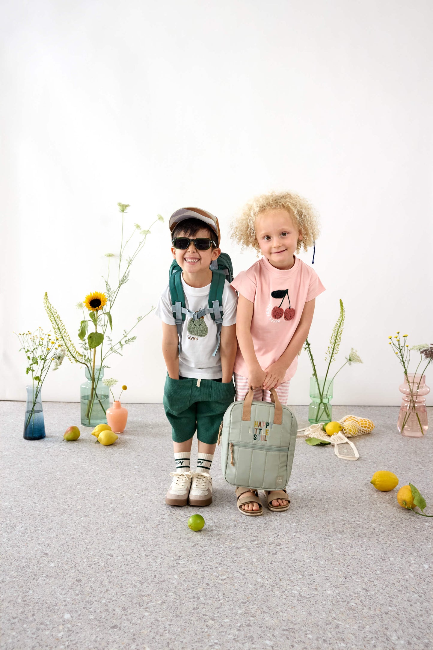 Lässig Kindergartenrucksack Square Little Gang Light Khaki