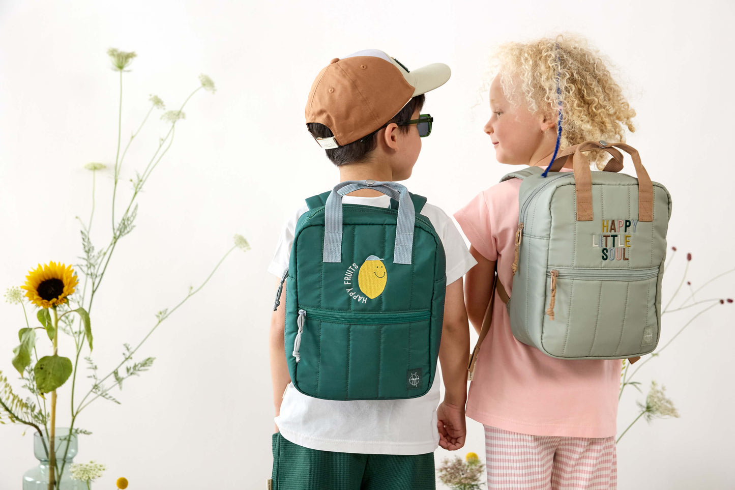 Lässig Kindergartenrucksack Square Little Gang Light Khaki