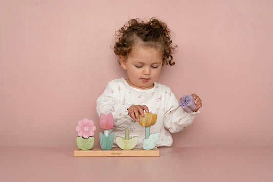 Little Dutch Stapelpuzzle Blumen Fairy Garden zur Taufe gelasert