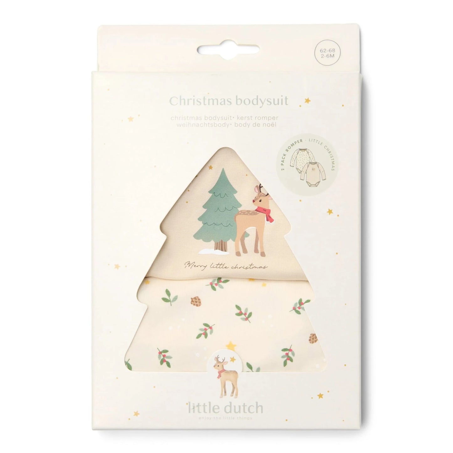 Little Dutch 2er Pack Body Langarm Beige Little Christmas