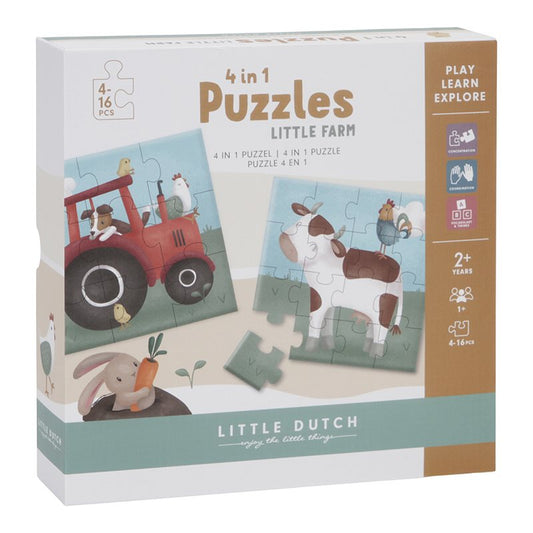 Little Dutch 4 in 1 Puzzle-Set Little Farm