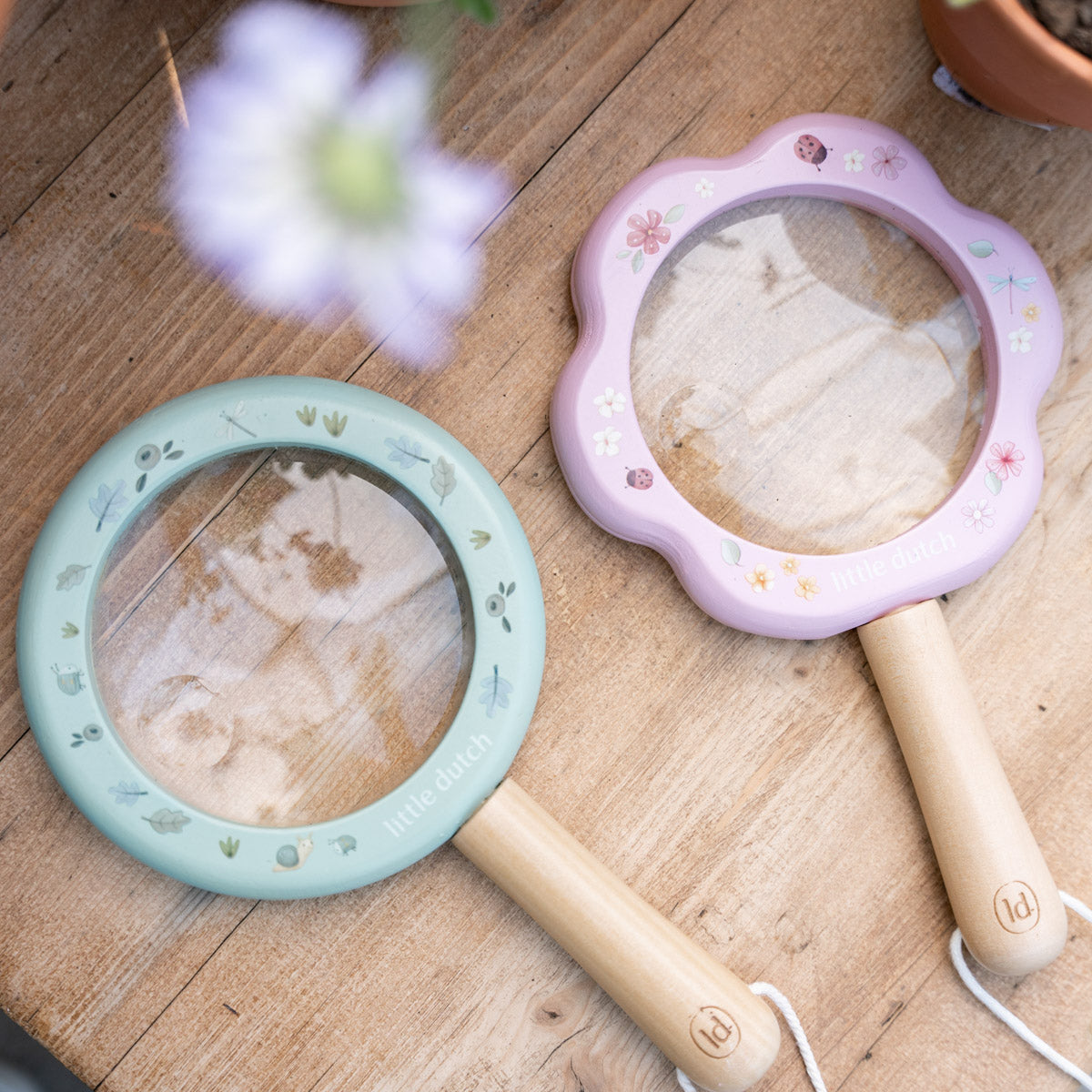 Little Dutch Lupe blau Forest Friends Holz Kinderlupe