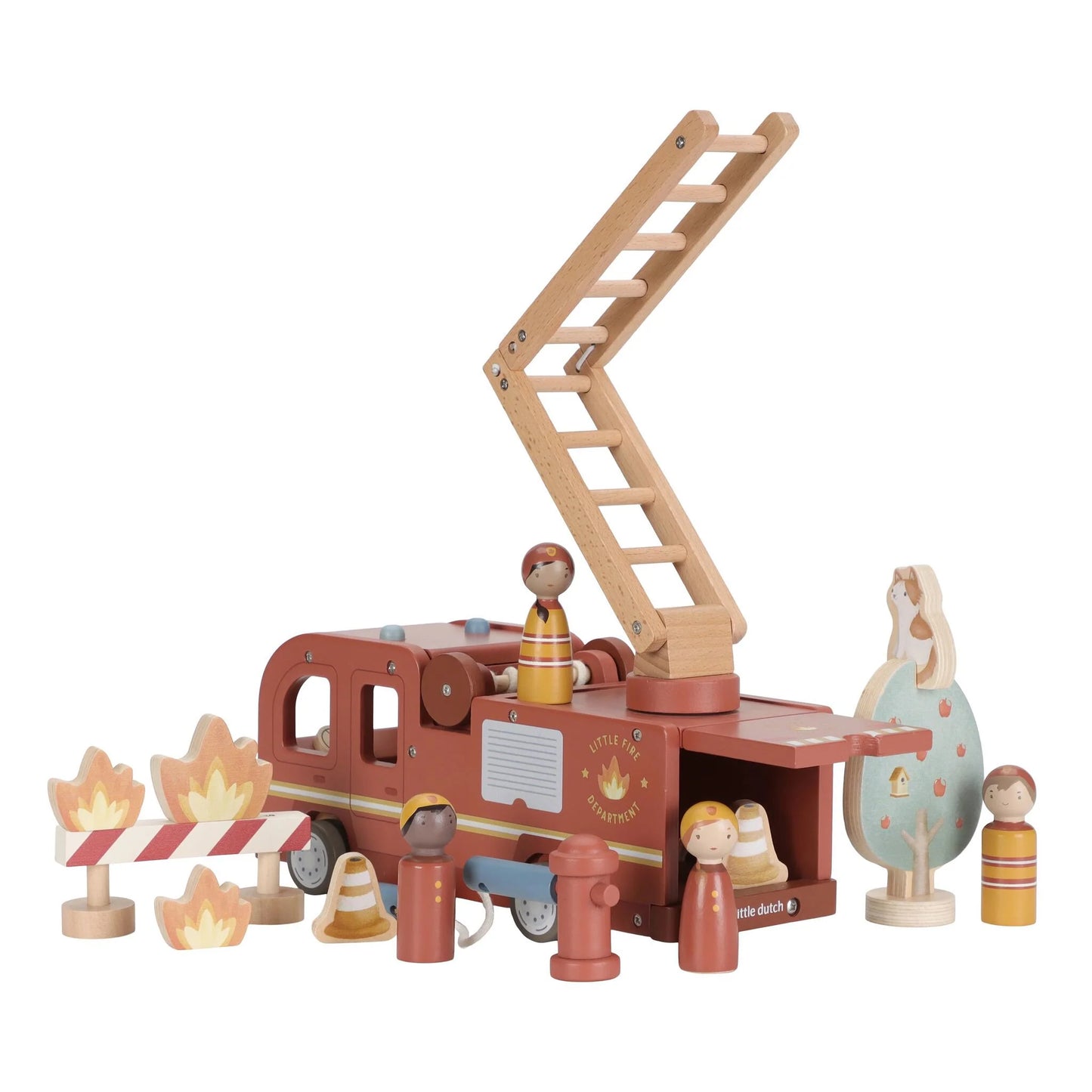 Little Dutch Holz Feuerwehrauto Set Rot Essentials