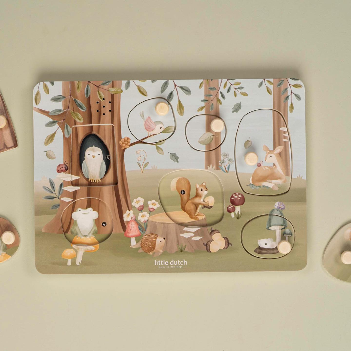 Little Dutch Sound Greif Puzzle blau Holz Forest Friends