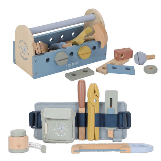 Little Dutch Werkbank Zubehör Werkzeuggürtel + Werkzeugkasten