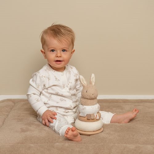Little Dutch Stapelturm mit Ringen Baby Bunny newborn naturals  Hasenstapelturm