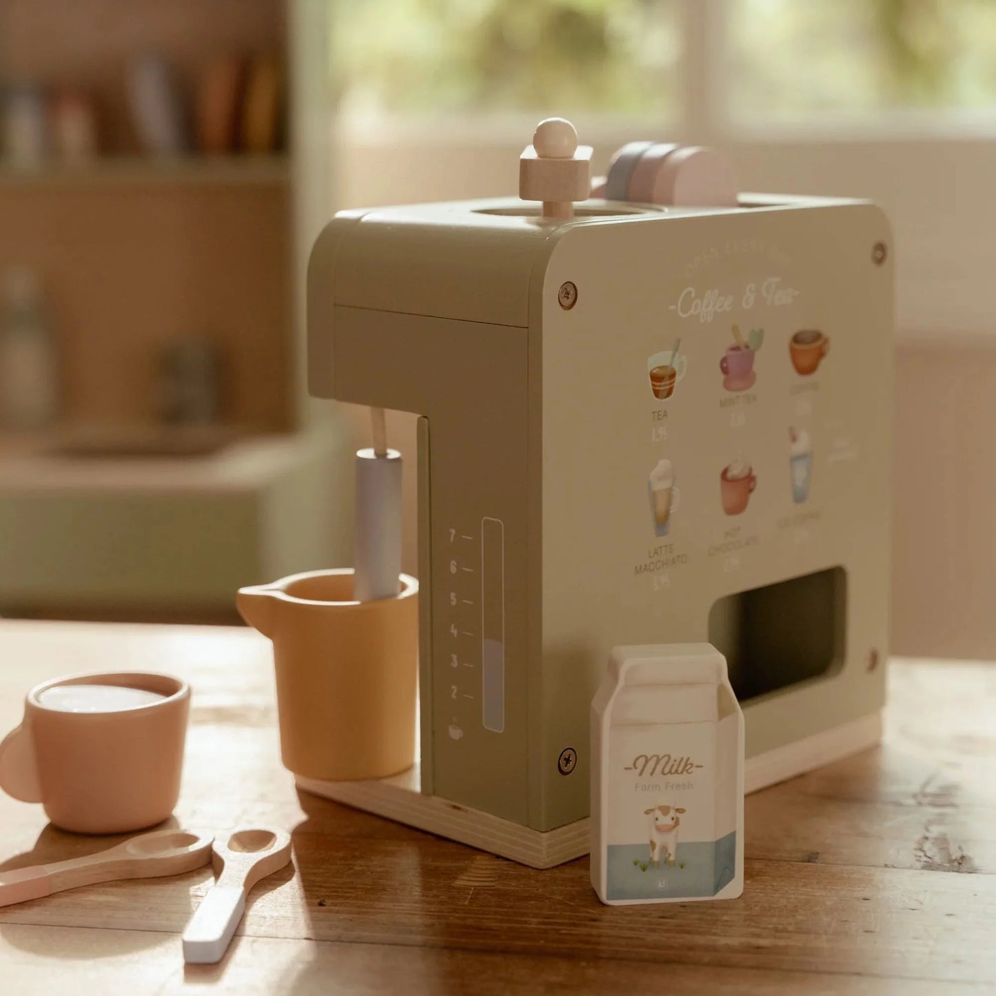 Little Dutch Kaffeemaschine grün Holz Essentials
