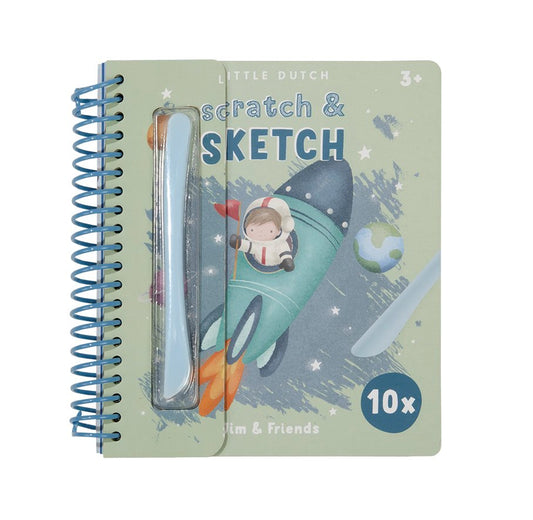 Little Dutch Kratzbuch Kratzen und Zeichnen Buch Jim & Friends