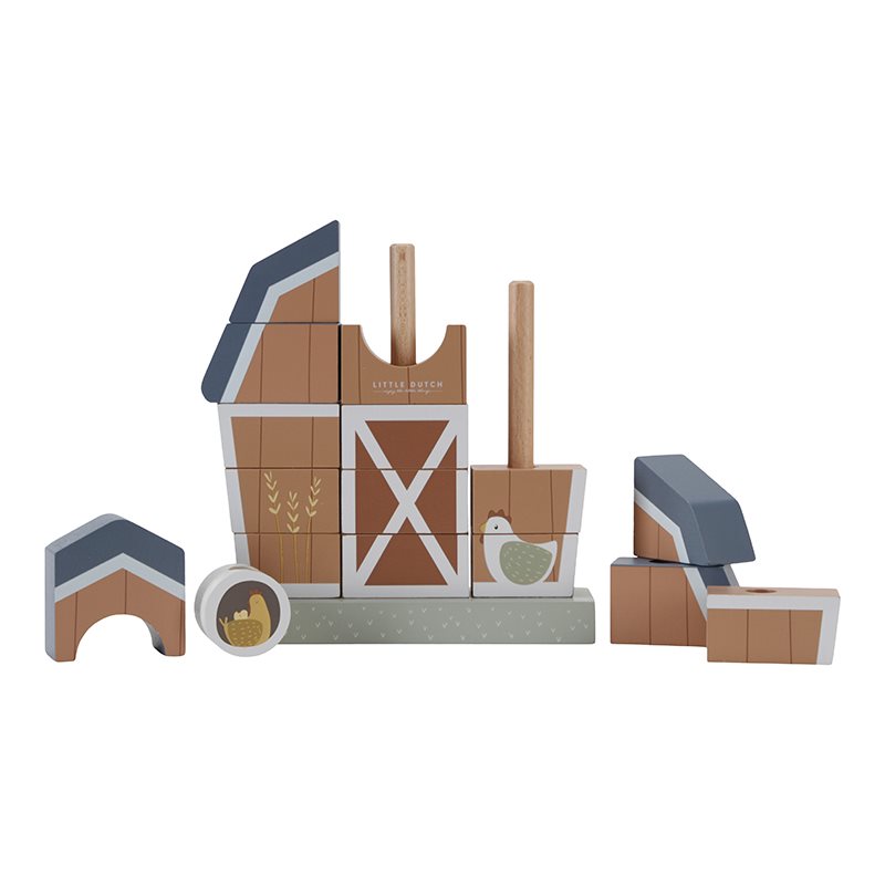 Little Dutch Little Farm Stapelspiel Bauernhaus Holz