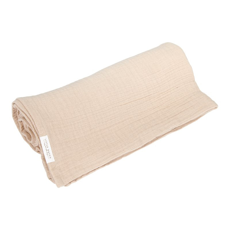 Musselintuch Swaddle 120 x 120 Beige Little Dutch
