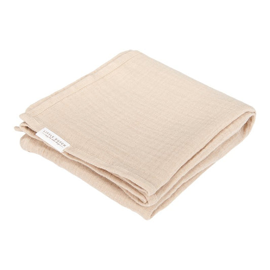 Musselintuch Swaddle 120 x 120 Beige Little Dutch