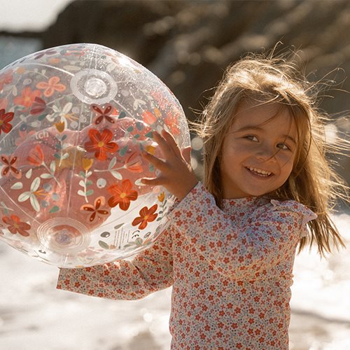 Little Dutch rosa 3D Strandball Blume Pink Flowers