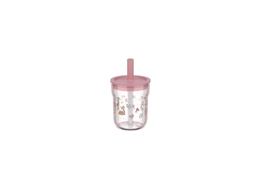 Little Dutch rosa Kinder Trinkglas 250 ml mit Strohhalm Mepal - Fairy Garden