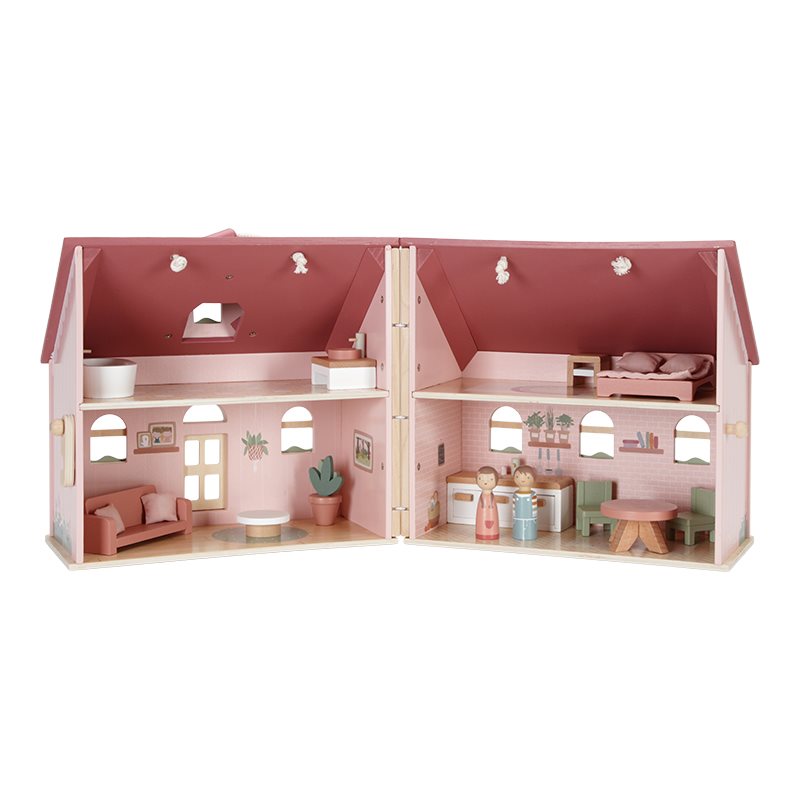 Little Dutch Tragbares Puppenhaus rosa Holz