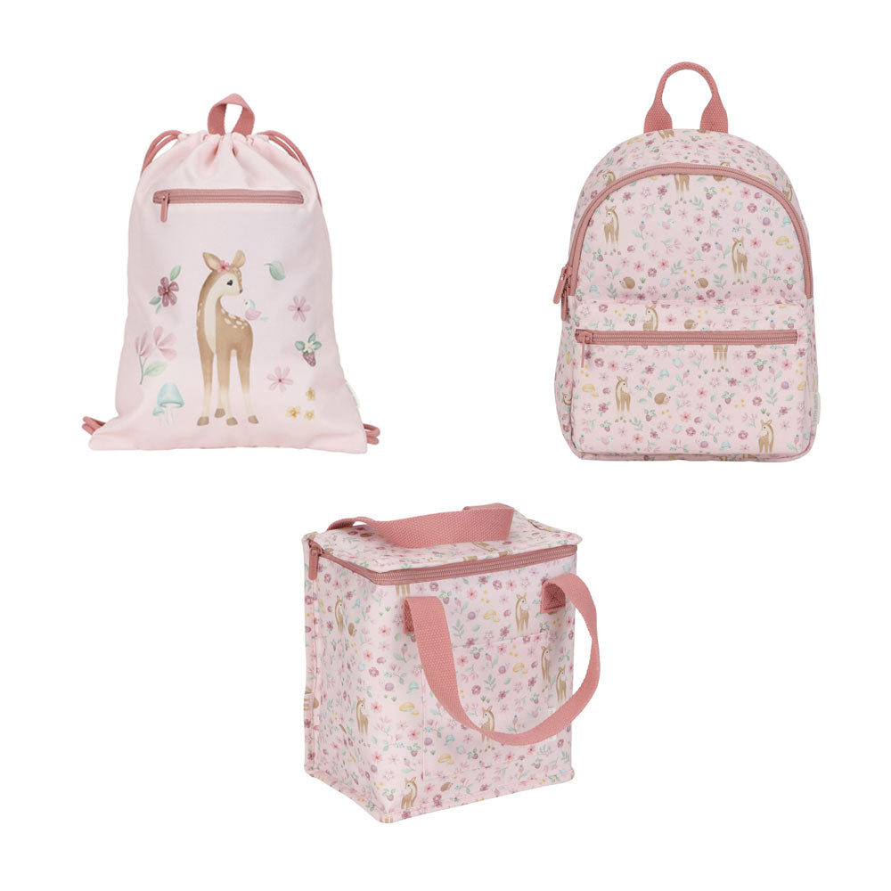 Little Dutch rosa "Fairy Garden" SetRucksack, Turnbeutel & Kühltasche