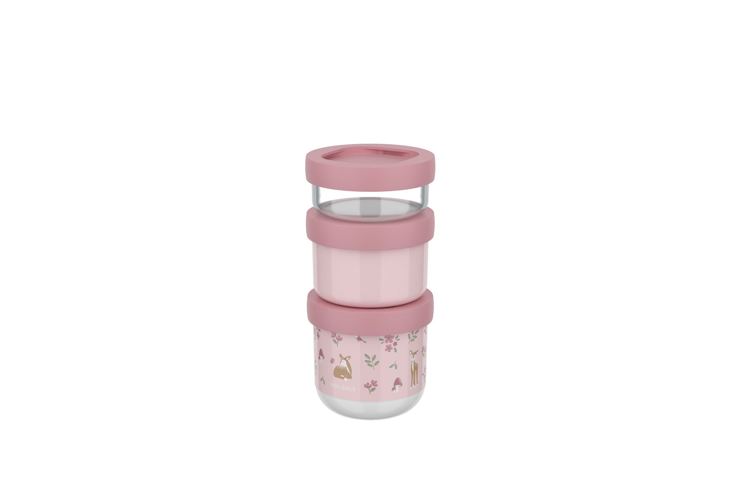 Little Dutch rosa Snackbox stapelbar Mepal Mio 3-teilig Fairy Garden