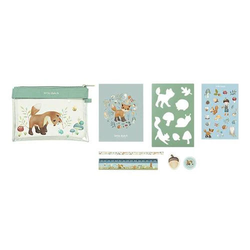 Little Dutch Schreibset blau Forest Friends Etui mit Inhalt