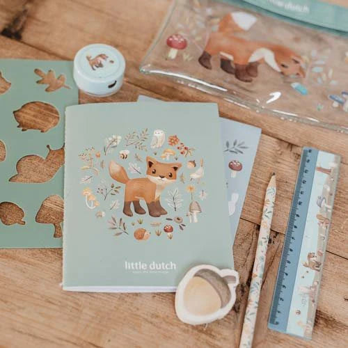 Little Dutch Schreibset blau Forest Friends Etui mit Inhalt